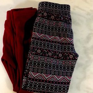 2 sets of girls size 7-8 Winter Leggings